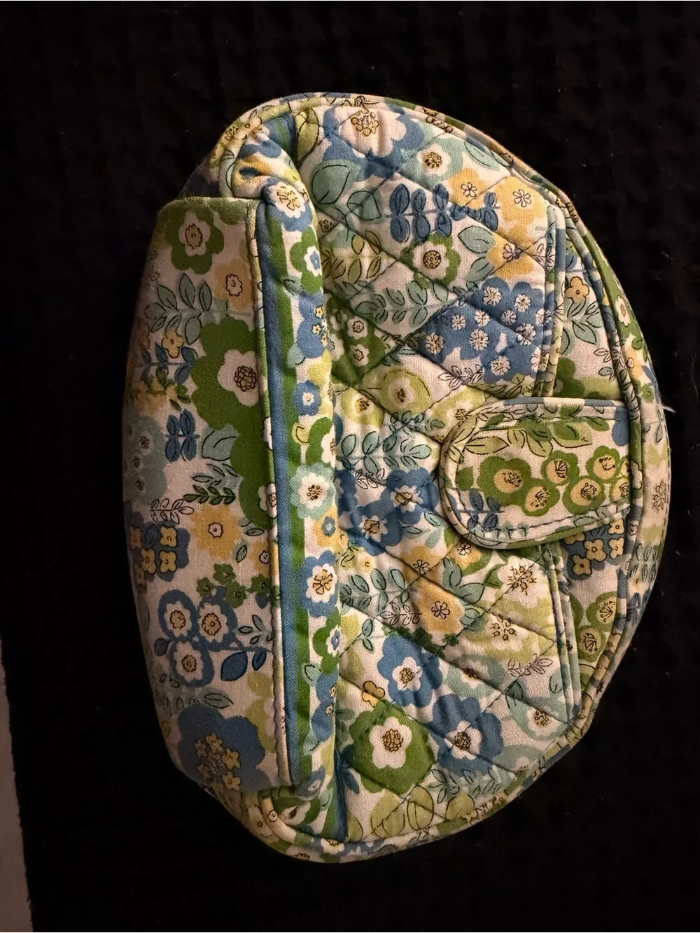 Vera Bradley Quilted Floral Cosmetic Wristlet in Blue, Green & Yellow